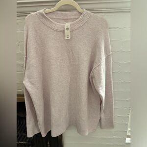NWT Aerie Soft Crew Neck Sweater in heathered pink, size small